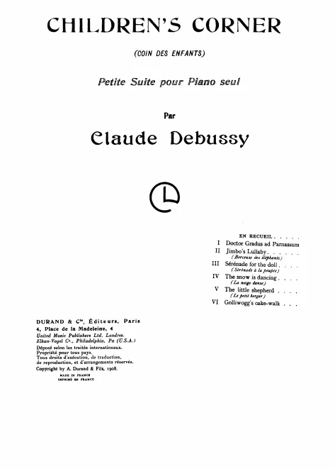 First page of Children's Corner