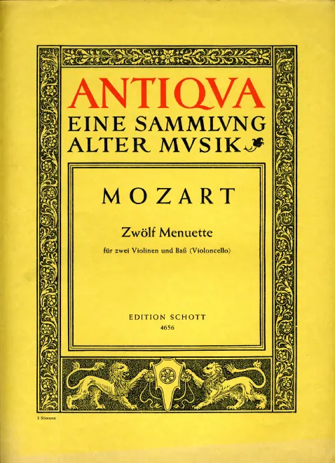 First page of Zwölf Menuette, K.599, 601, 604