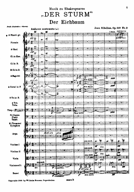 First page of The Tempest, Suite 1