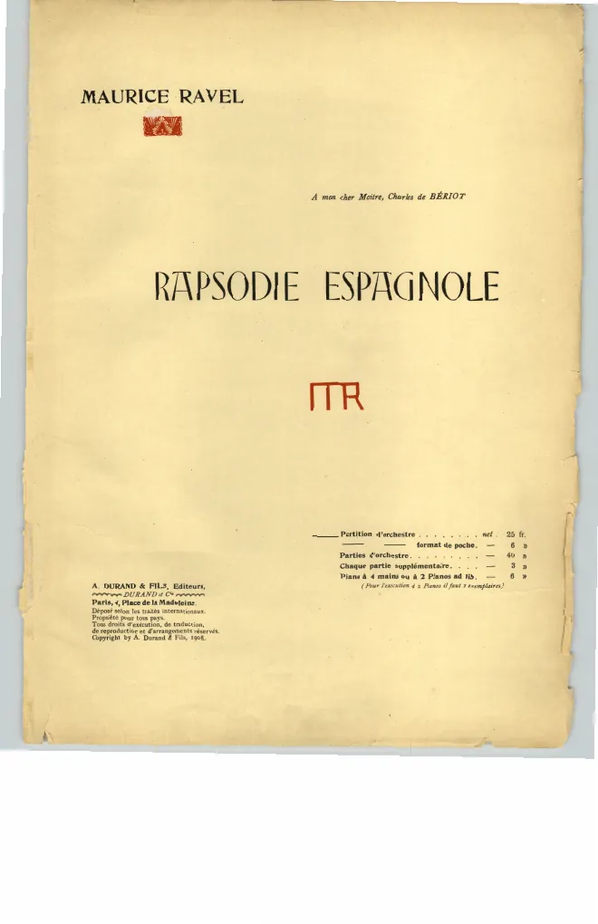 First page of Rapsodie espagnole