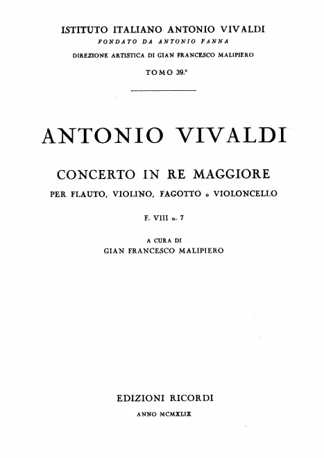 First page of Concerto in D major