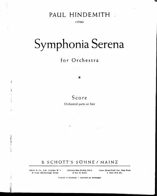 First page of Symphonia Serena