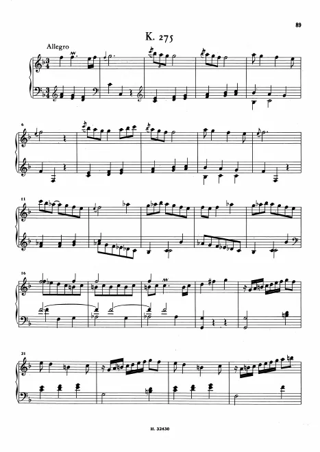 First page of Keyboard Sonata in F major