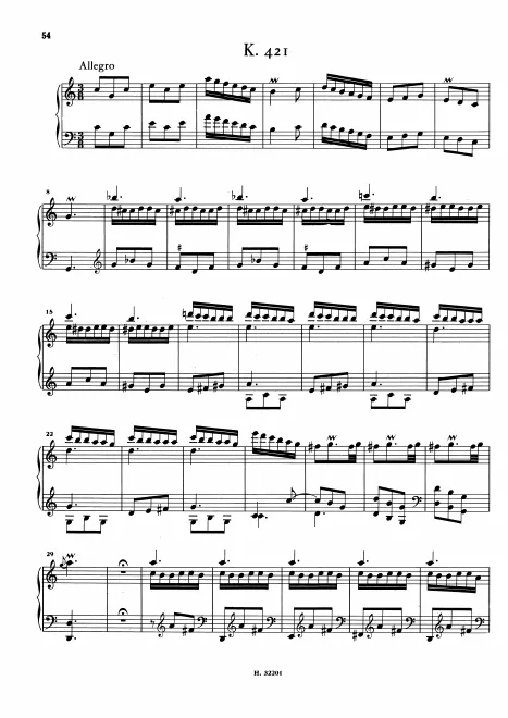 First page of Keyboard Sonata in C major
