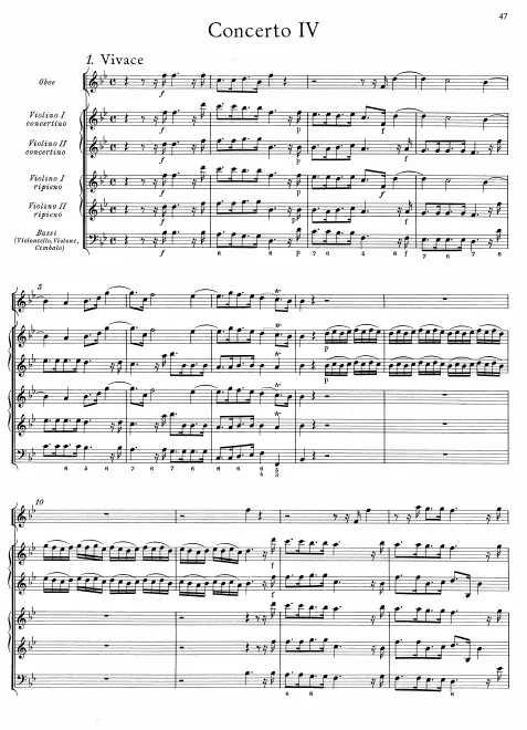 First page of Oboe Concerto in B-flat major