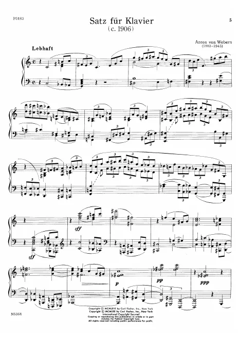 First page of Satz für Klavier
