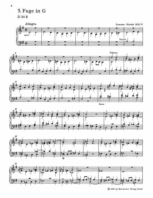 First page of Fugue in G major