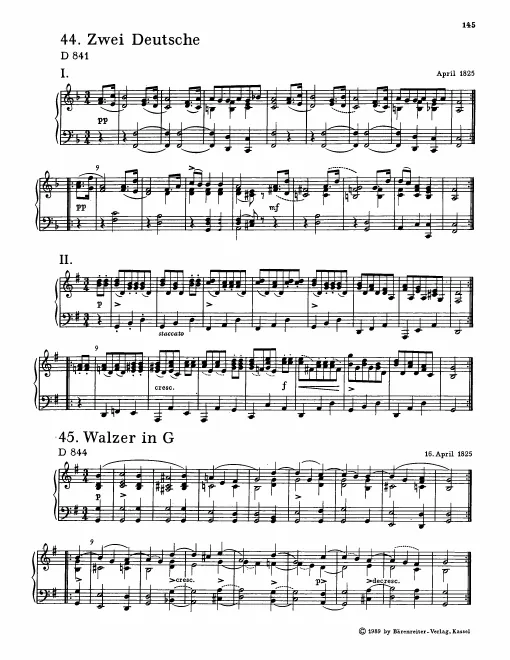 First page of 2 German Dances