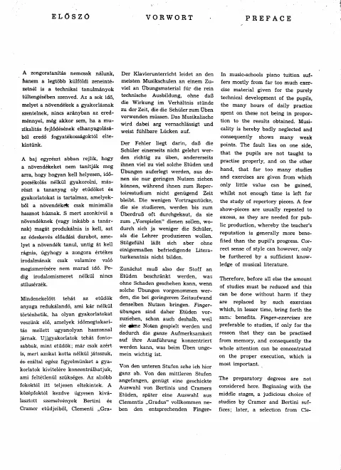 First page of Essential Finger Exercises ; Legfontosabb ujjgyakorlatok