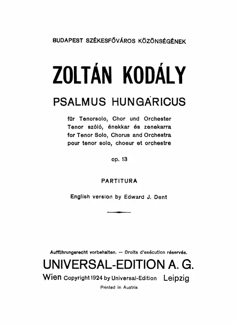 First page of Psalmus Hungaricus
