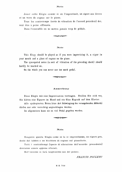 First page of Elégie