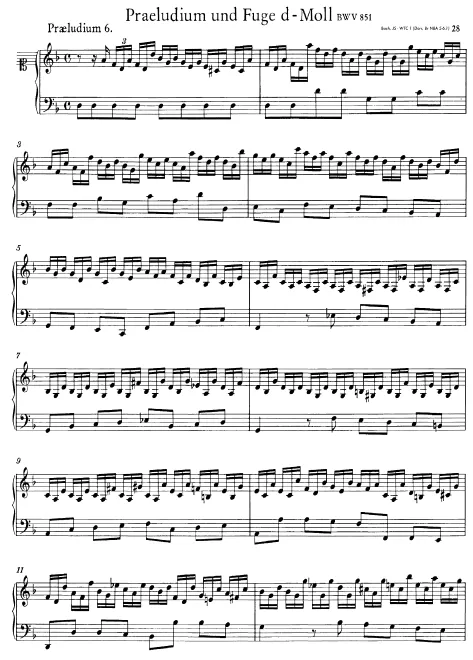 First page of Prelude and Fugue No.6 in D minor