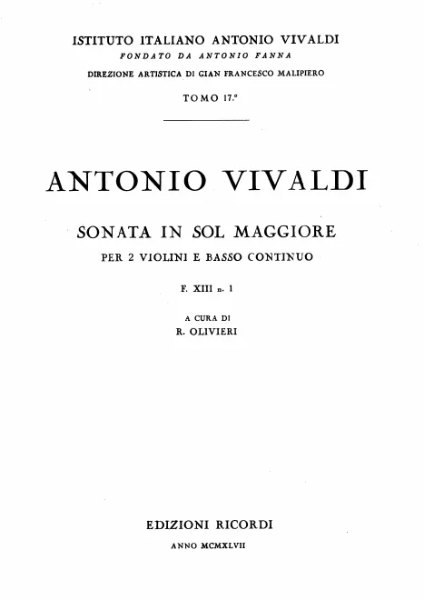 First page of Trio Sonata in G major