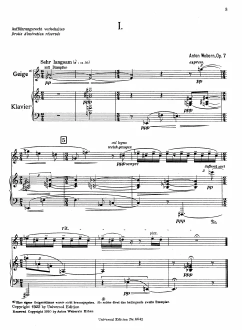First page of 4 Stücke für Geige und Klavier