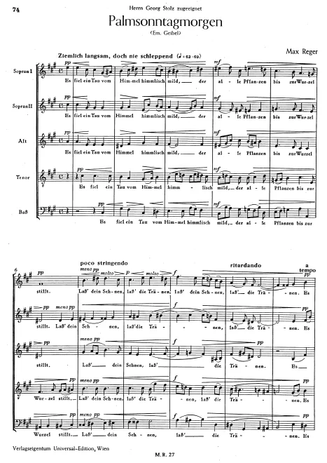 First page of Palmsonntagmorgen