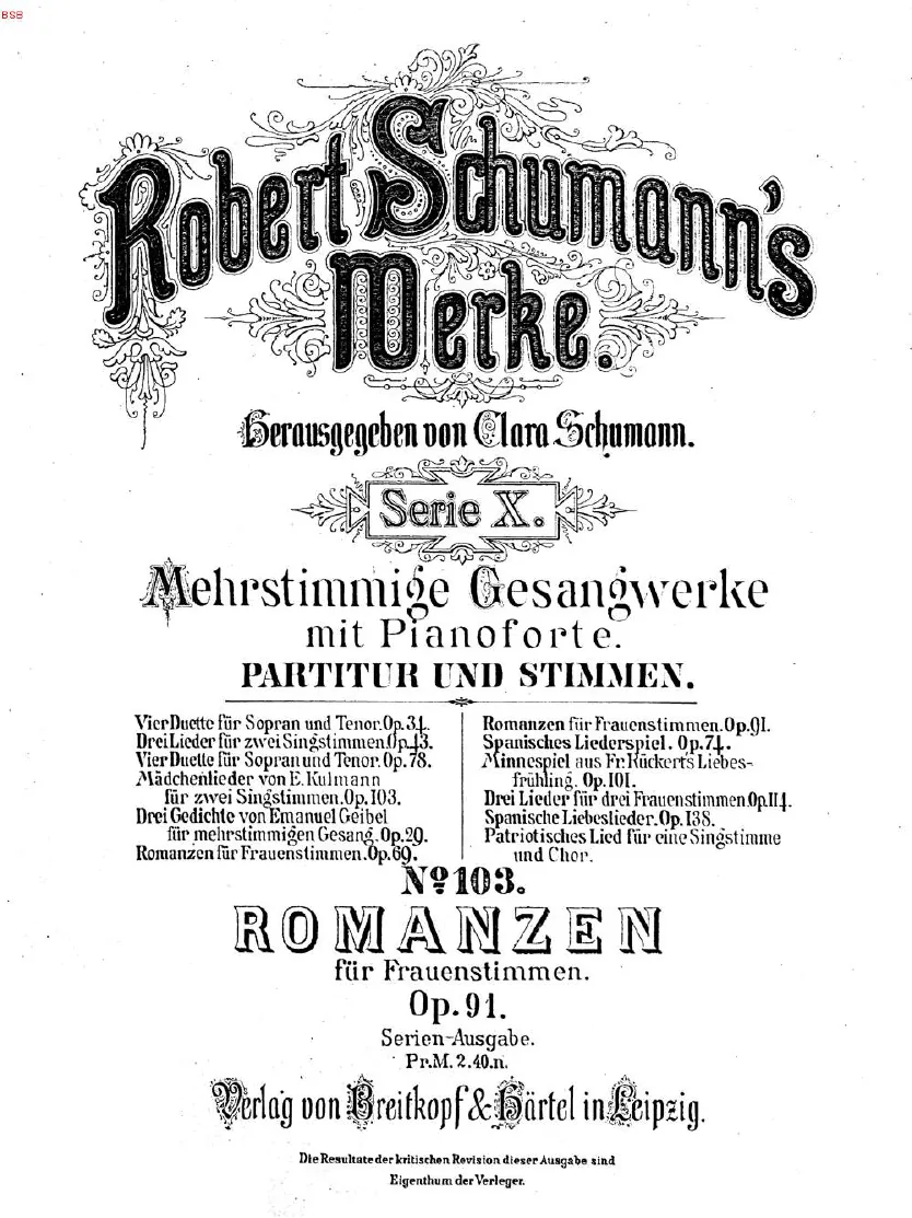 First page of 6 Romanzen für Frauenstimmen Vol.II