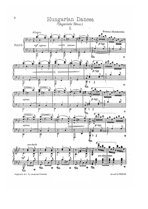 First page of Hungarian Dances