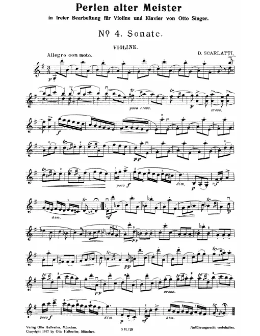 First page of Keyboard Sonata in G major