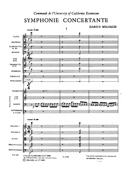 First page of Symphonie concertante