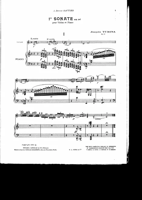 First page of Violin Sonata No.1