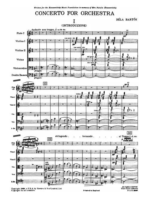 First page of Concerto for Orchestra