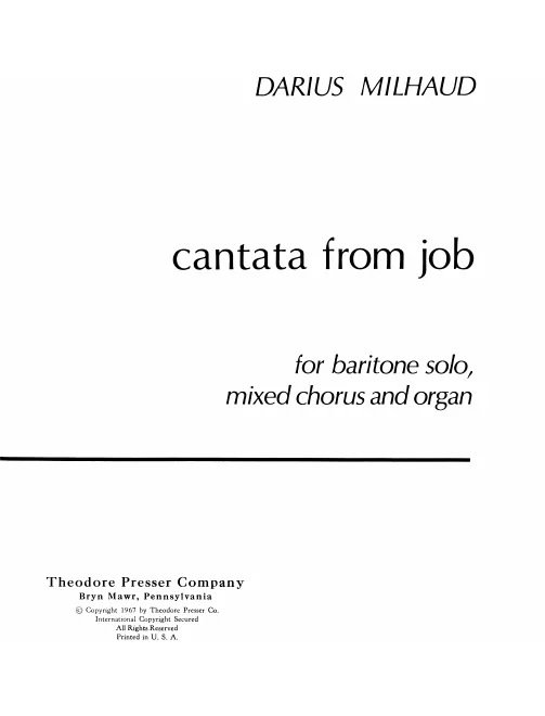 First page of Cantata from Job