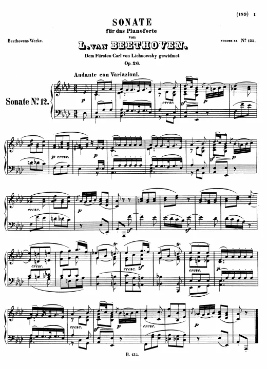 First page of Piano Sonata No.12