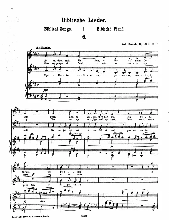 First page of Biblical Songs