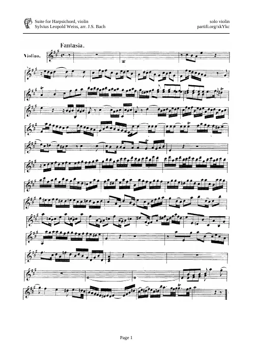 First page of Suite in A major