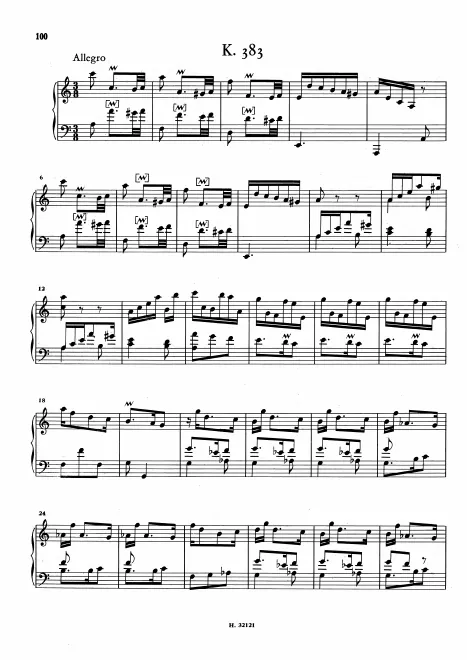 First page of Keyboard Sonata in C major