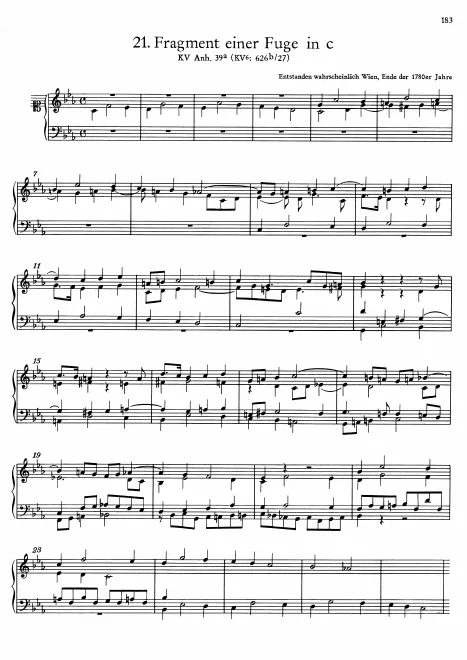 First page of Fugue in C minor