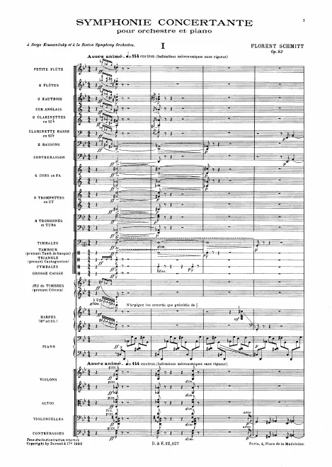 First page of Symphonie concertante