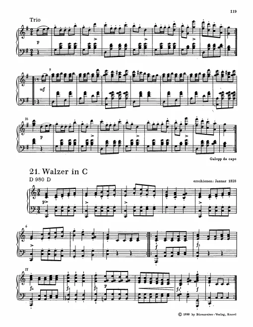 First page of Waltz in C major