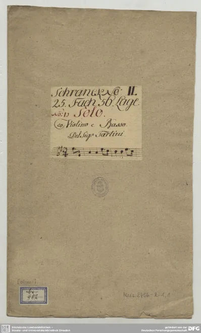 First page of Violin Sonata in A major, B.A18
