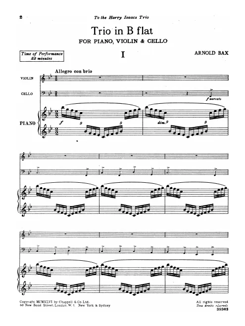 First page of Piano Trio in B-flat major