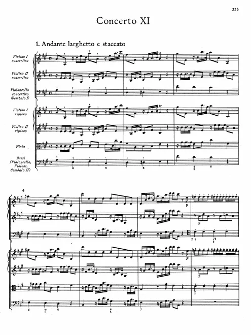 First page of Concerto Grosso in A major