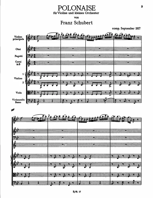 First page of Polonaise in B-flat major