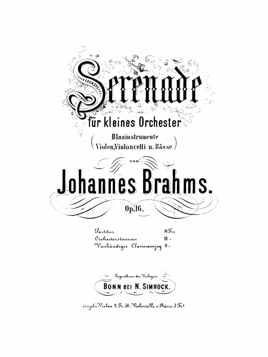 First page of Serenade No.2 in A major
