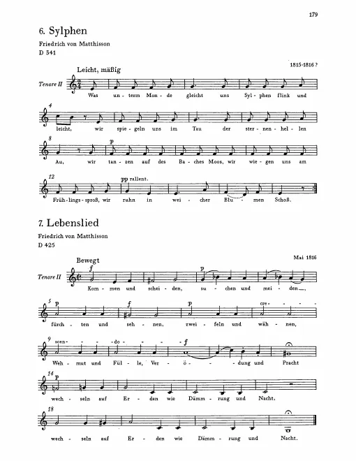 First page of Lebenslied