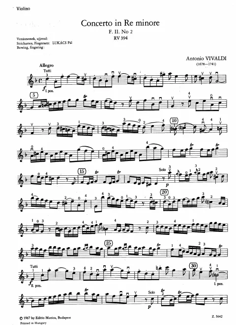 First page of Concerto for Viola d'amore in D minor