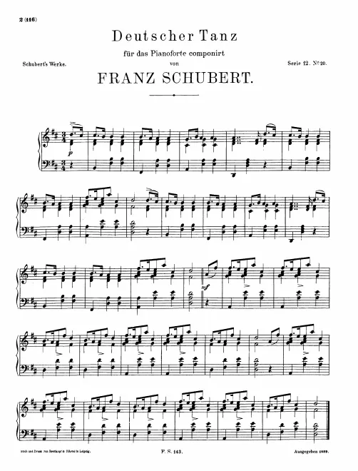 First page of German Dance, D.975