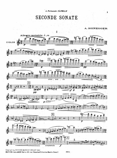 First page of Seconde Sonate pour Violon et Piano