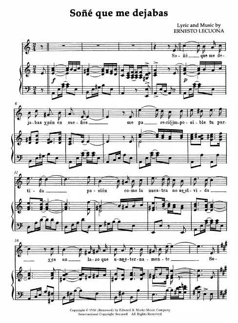 First page of Soñé que me dejabas