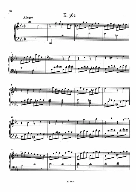 First page of Keyboard Sonata in C minor