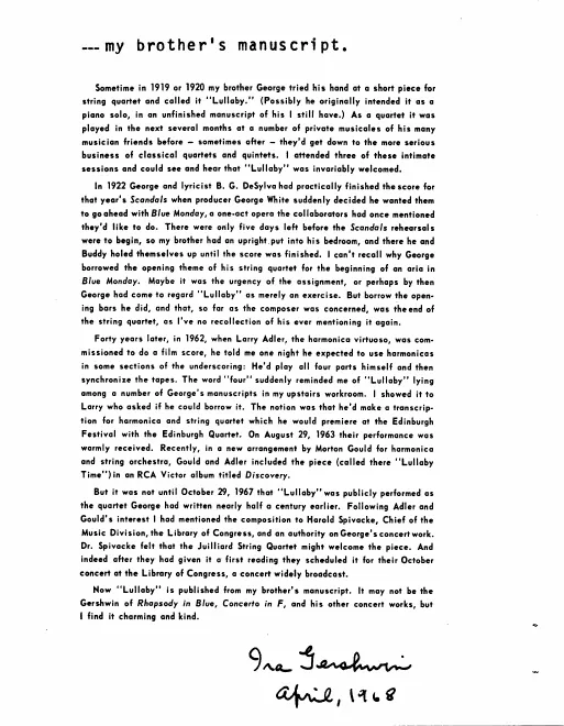 First page of Lullaby