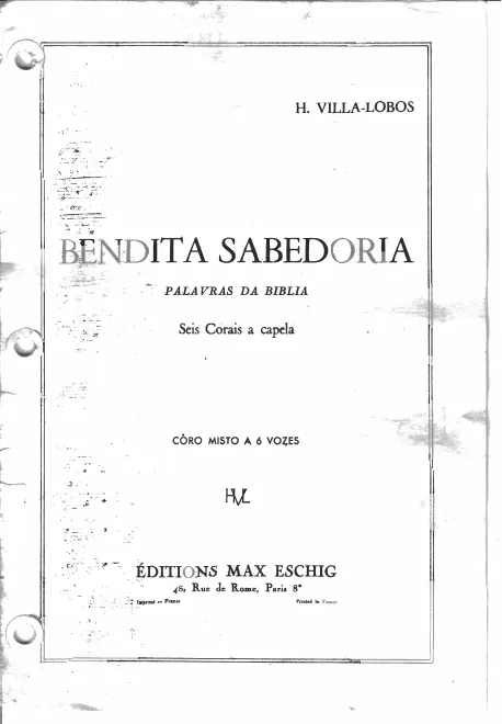 First page of Bendita sabedoria