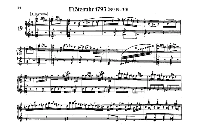 First page of Flötenuhr in C major, Hob.XIX:11