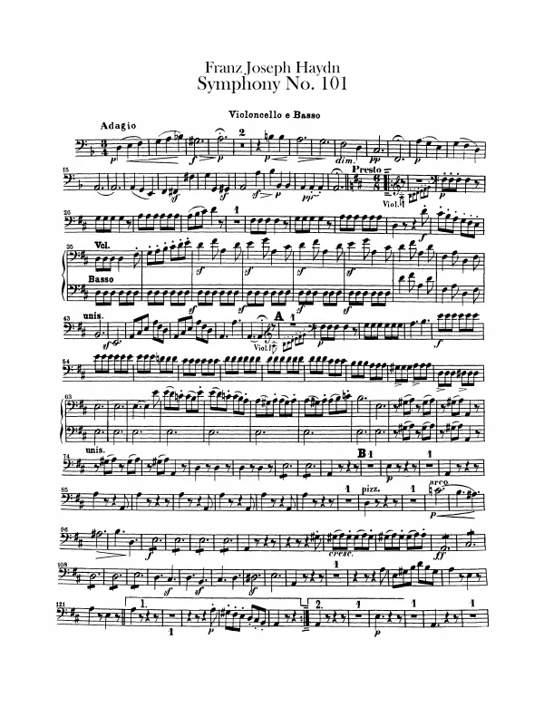 First page of Symphony No.101 in D major
