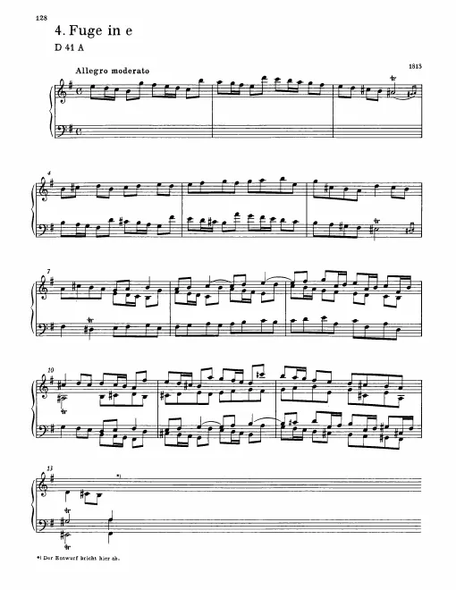 First page of Fugue in E minor