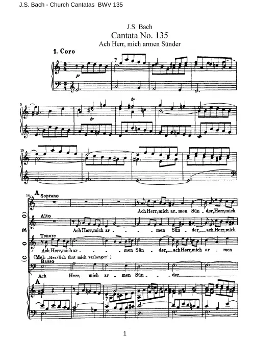 First page of Ach Herr, mich armen Sünder